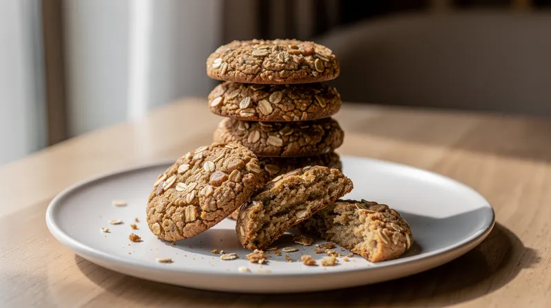 Découvrez des cookies moelleux aux flocons d'avoine, sans sucre ni beurre