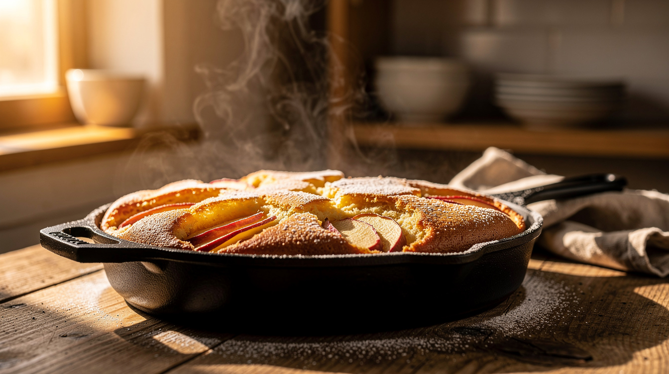 Gâteau aux pommes à la poêle : un délice réconfortant en un rien de temps