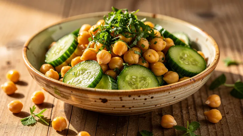 Optez pour une salade de pois chiche et concombre économique et nourrissante