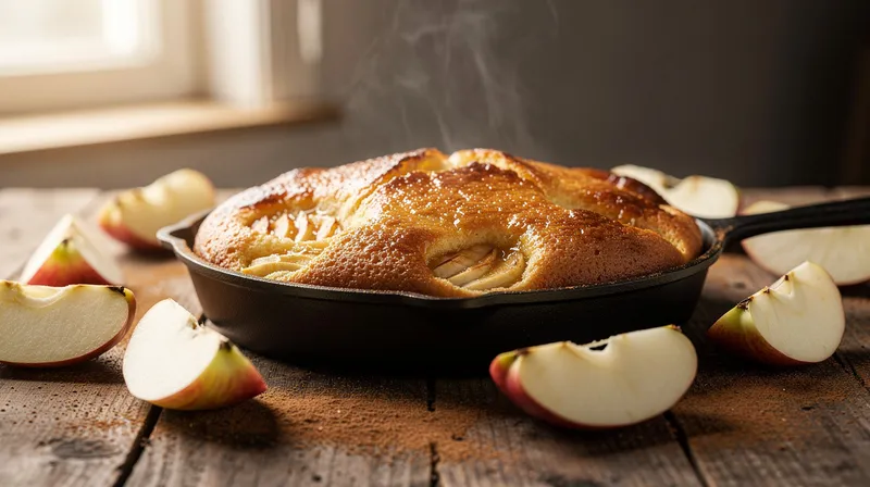 Recette rapide à la poêle : gâteau aux pommes en 10 minutes pour un dessert réconfortant